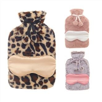 bont warmwaterkruik hoes en oogmasker