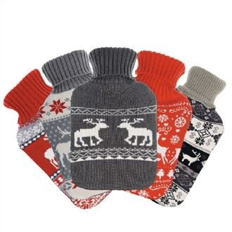 Rendierpatroon Gebreide warmwaterkruikhoes