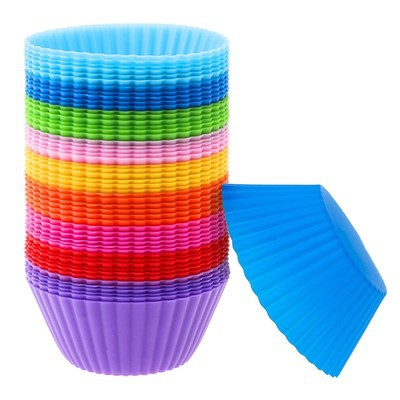 Kleurrijke siliconen cupcake liners bakvormpjes