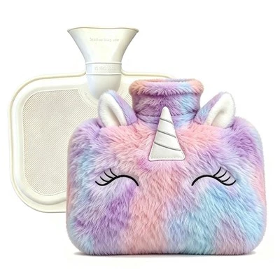 Heetwaterzak-warmtepakket met eenhoorn-pluche hoes